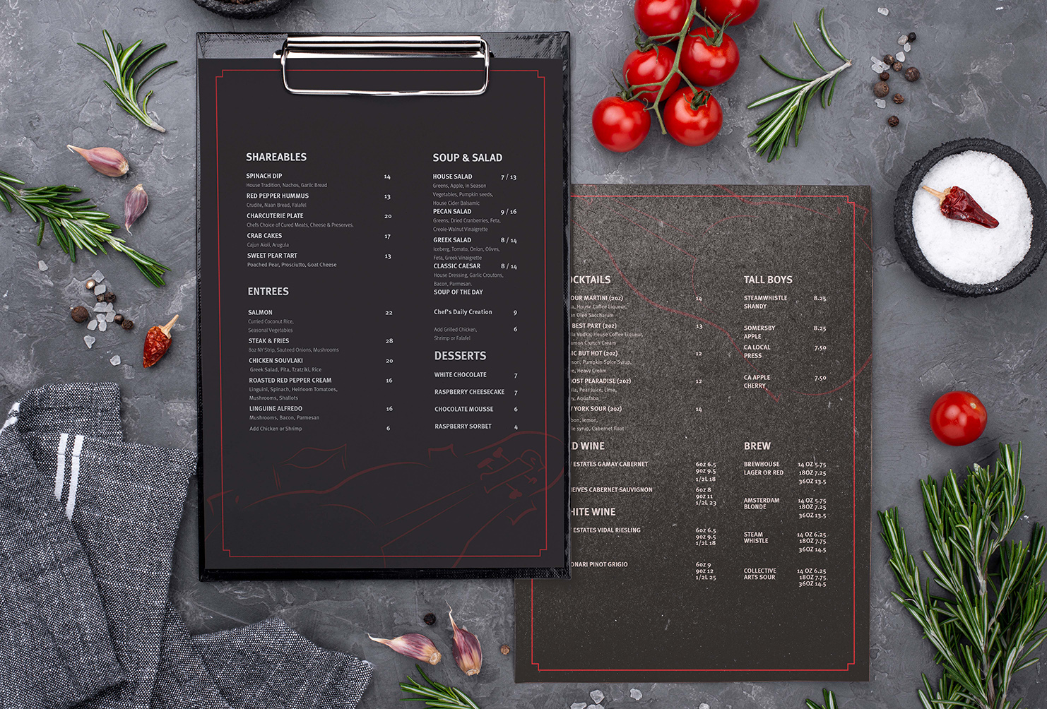 The Violin Case Menu